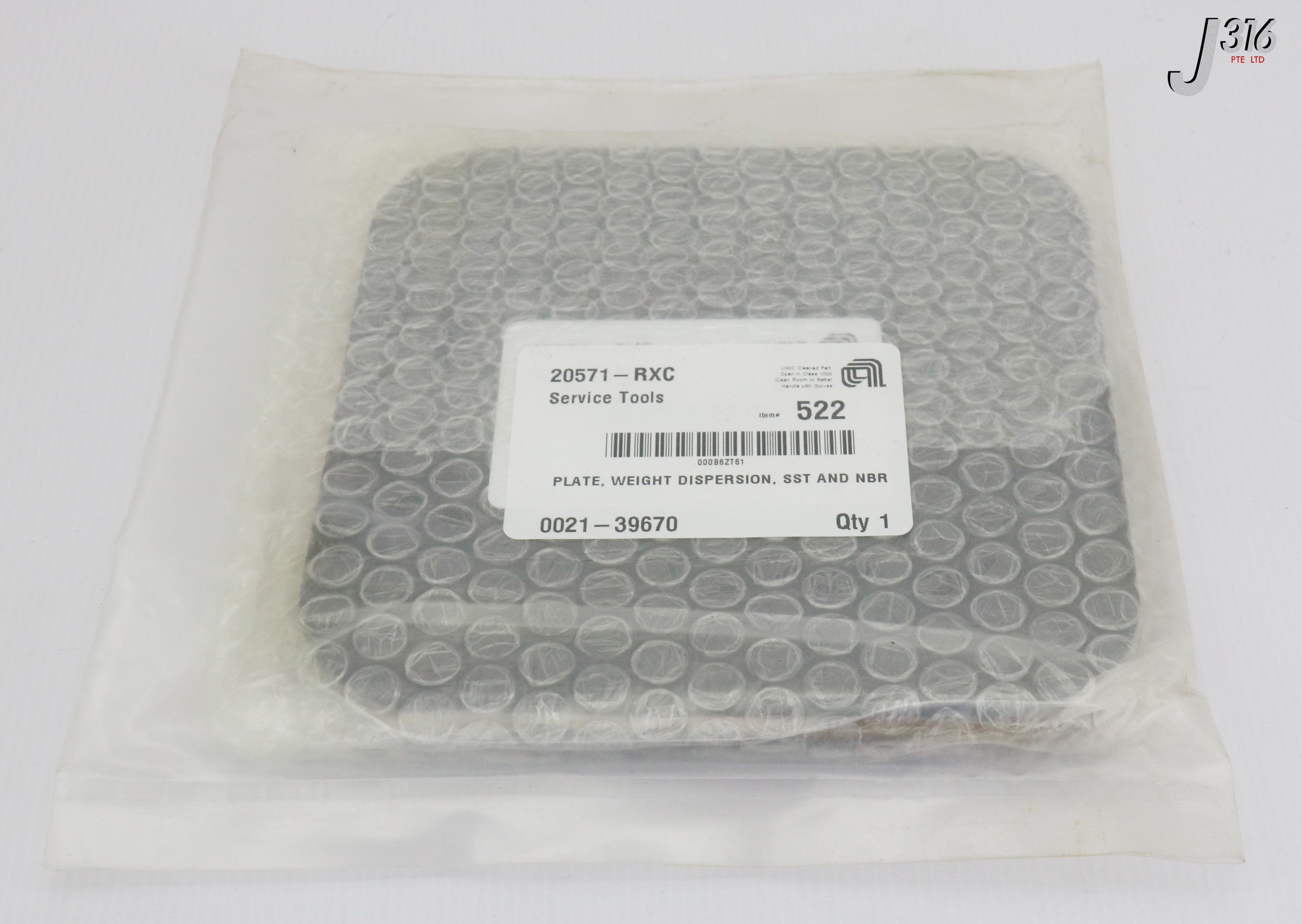 専用③ 17021 APPLIED MATERIALS PLATE, WEIGHT DISPERSION, SST AND NBR (NEW